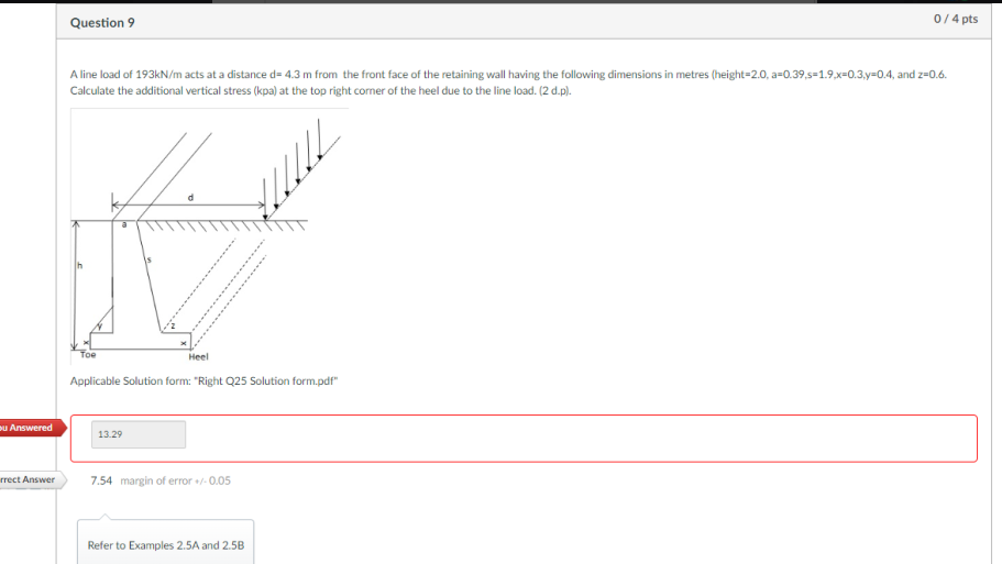 Question 9 A line load of 1 9 3 k N m acts at a