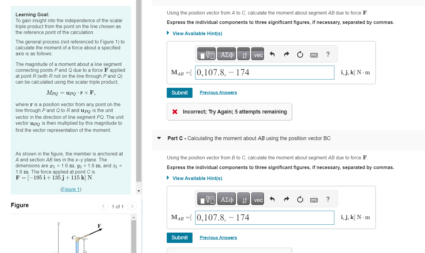 Figure 1 of 1 Using the position vector from A to