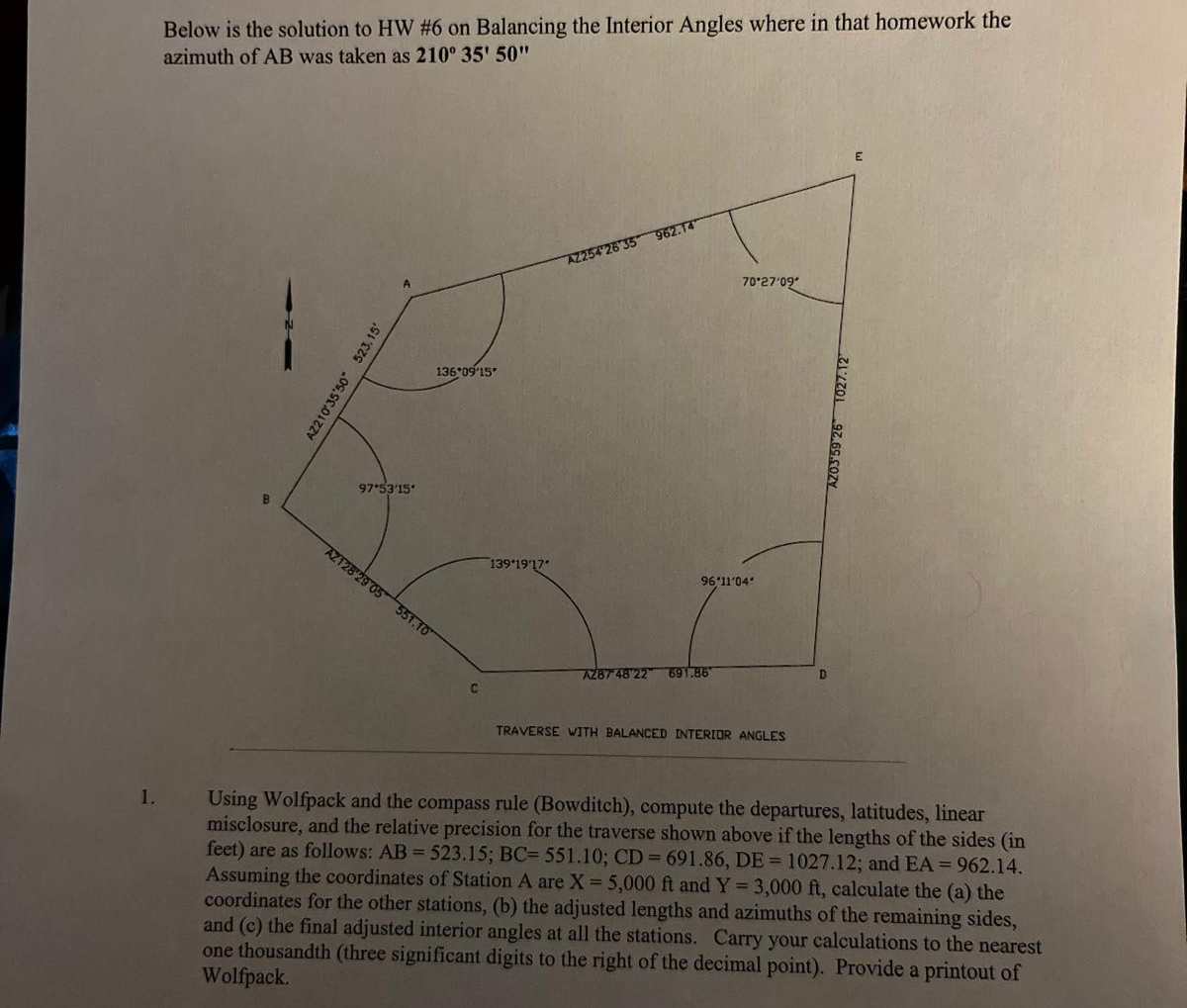 Below is the solution to HW # 6 on Balancing the