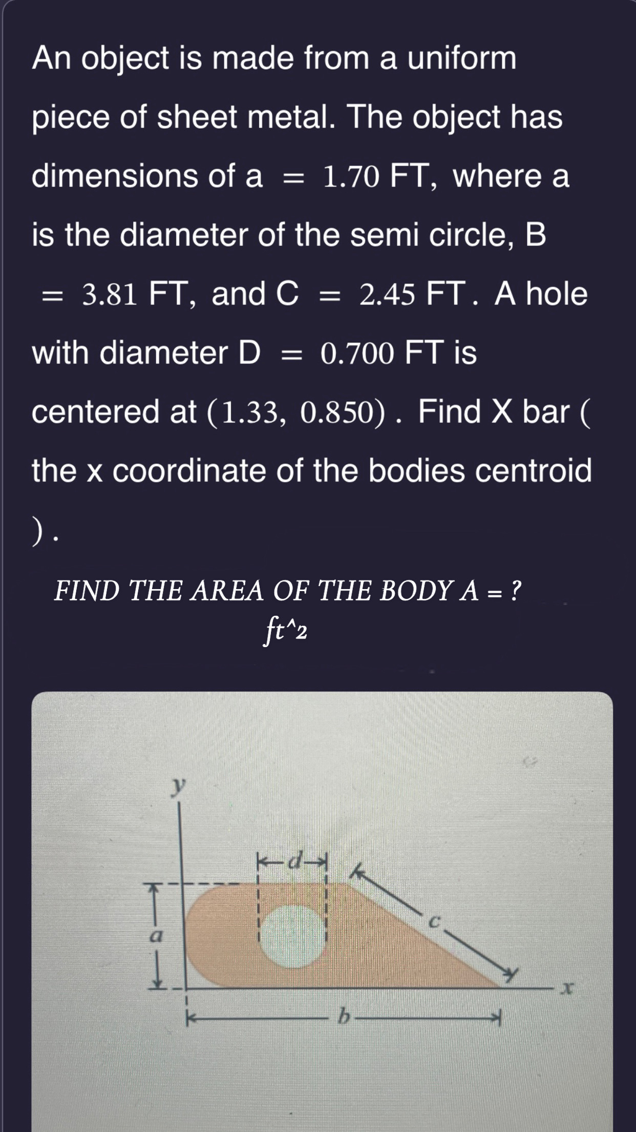 An object is made from a uniform piece of sheet