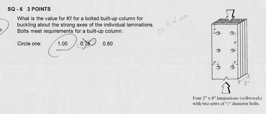 SQ - 6 3 POINTS What is the value for Kf for a