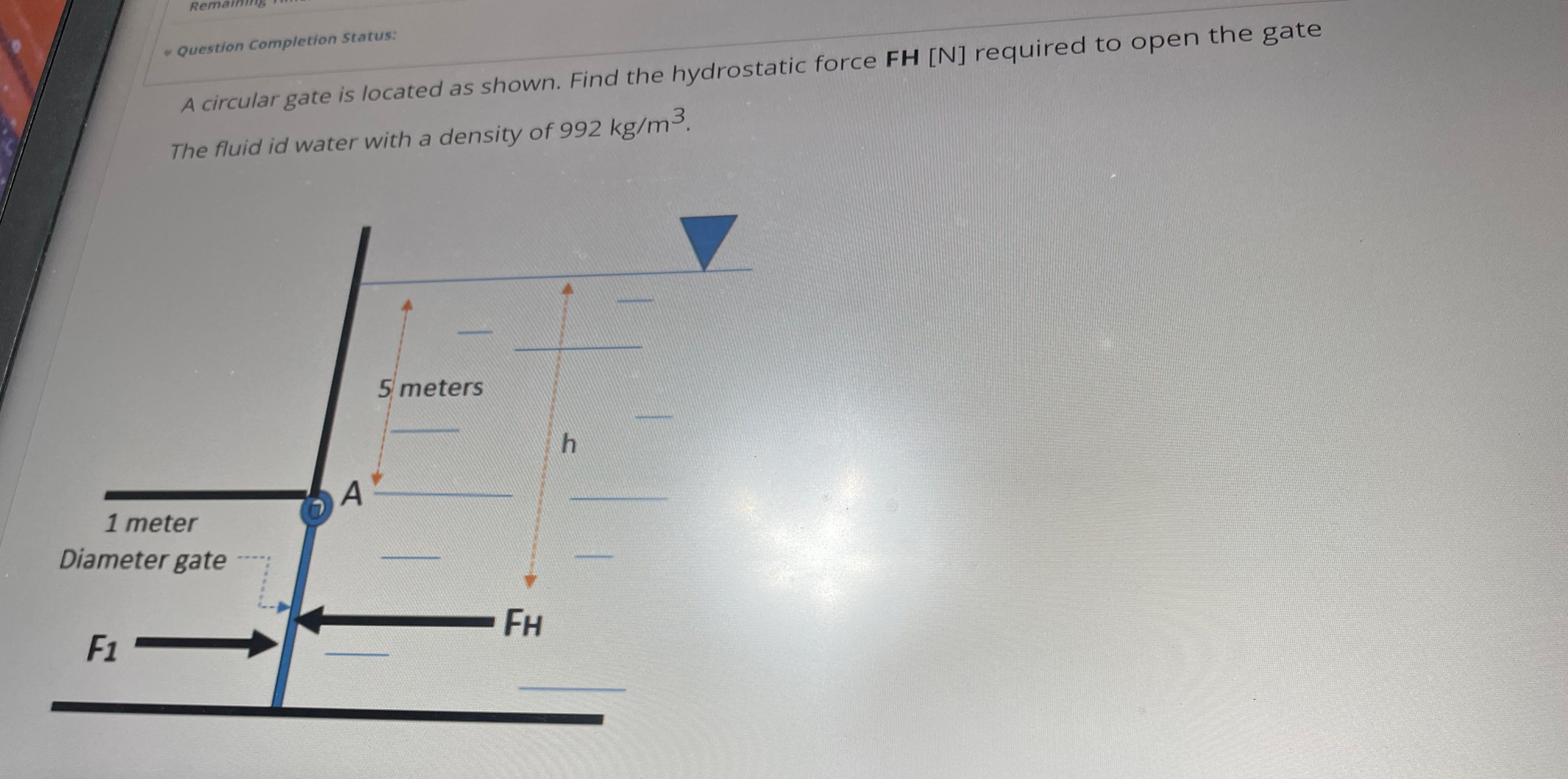 ASAP A circular gate is located as shown. Find
