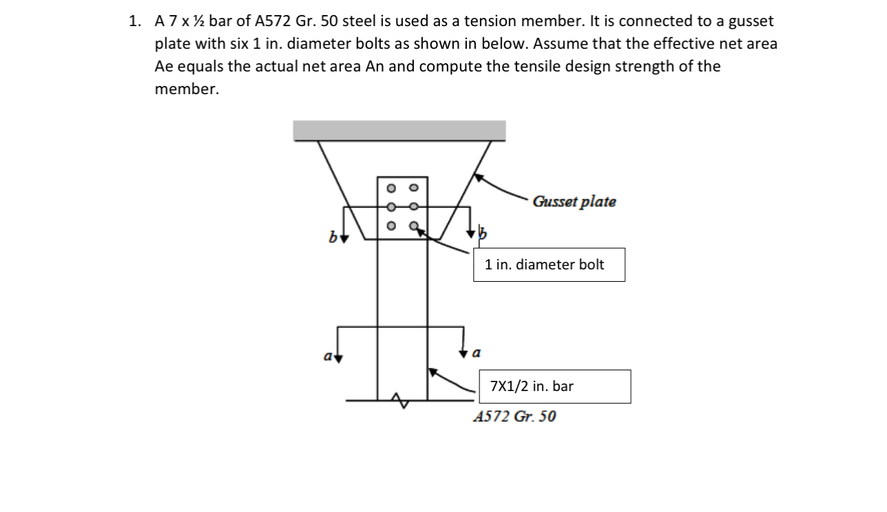 A 7 1 2 bar of A 5 7 2 G r . 5 0 steel is used as