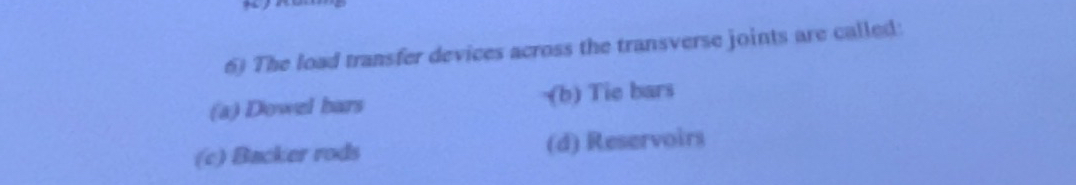 The load transfer devices across the transverse