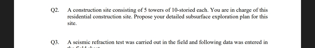 Q 2 . A construction site consisting of 5 towers