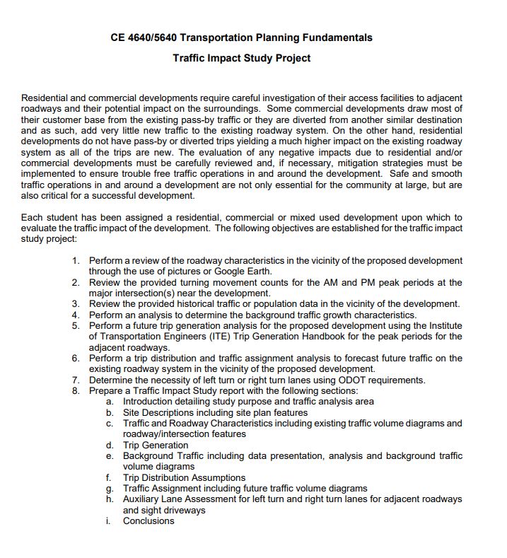 CE 4 6 4 0 / 5 6 4 0 Transportation Planning