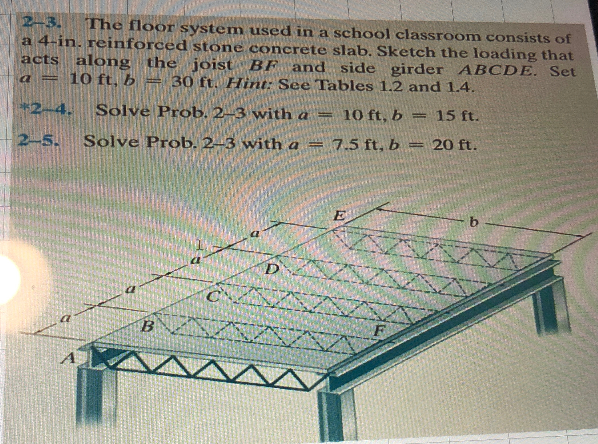 2 - 3 . The floor system used in a school