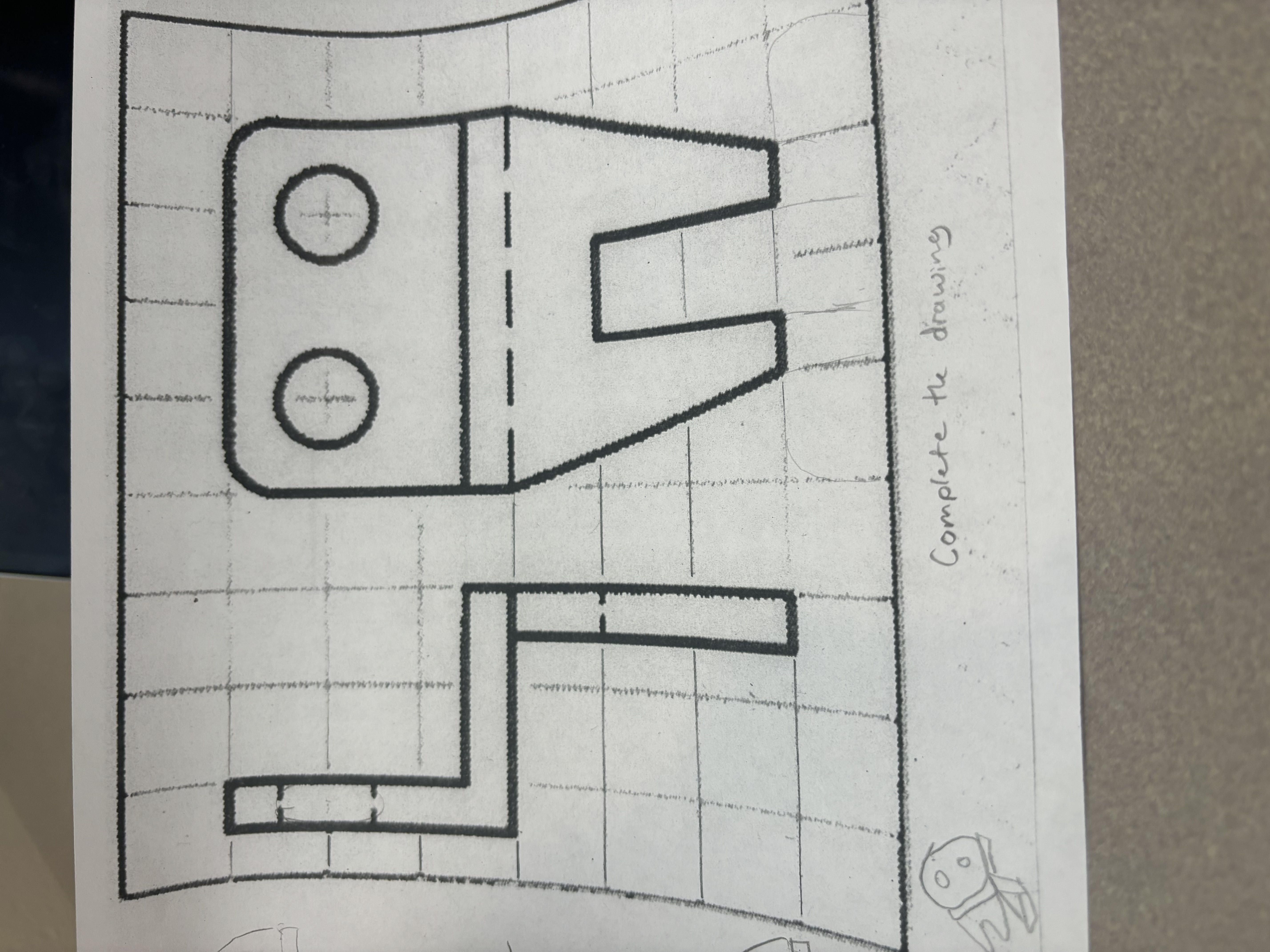 the top ( right side ) and side view ( left side