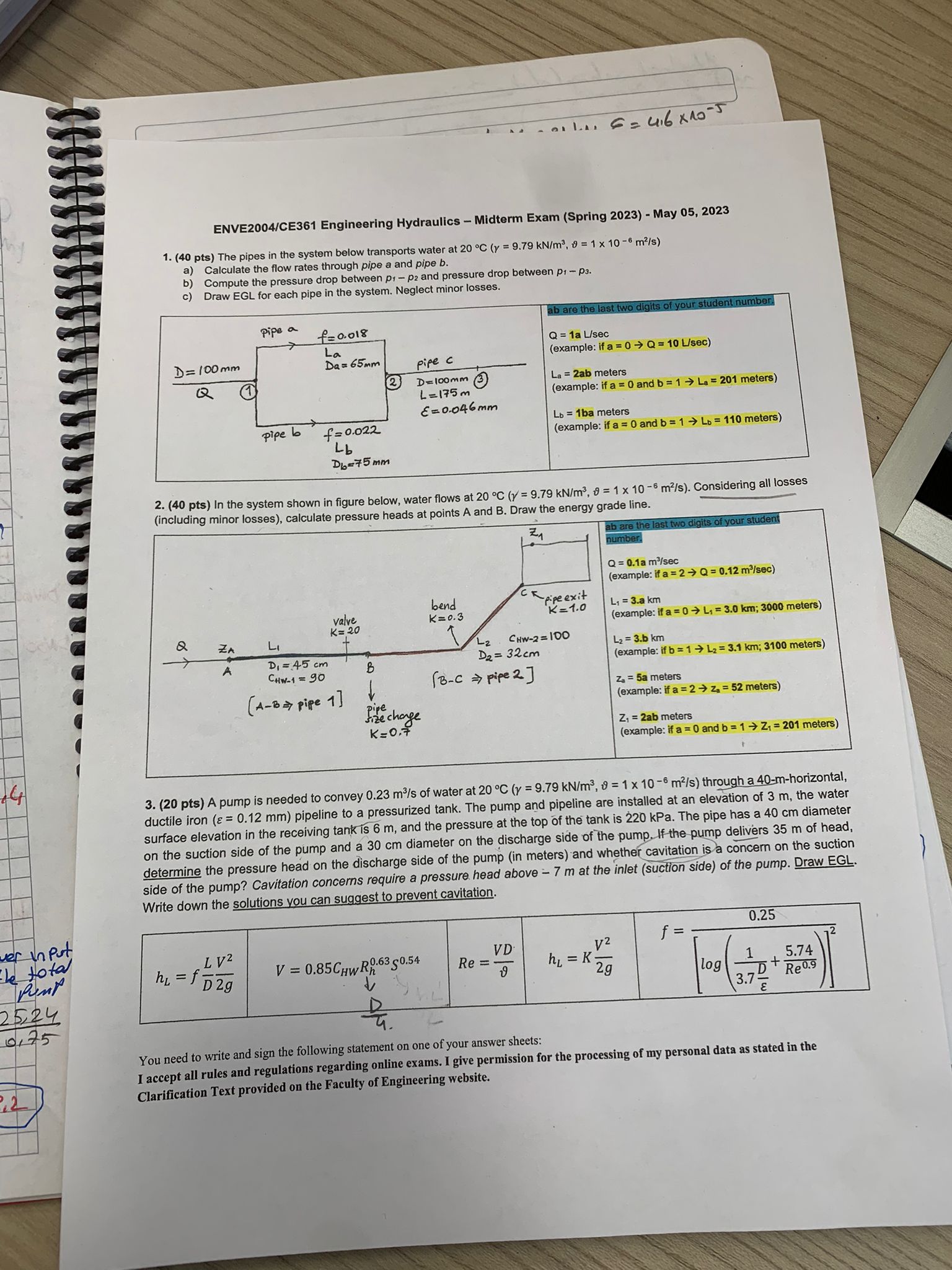 ENVE 2 0 0 4 / CE 3 6 1 Engineering Hydraulics -