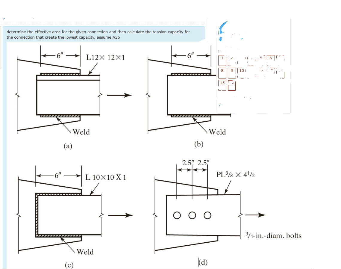 use the AISC determine the effective area for the