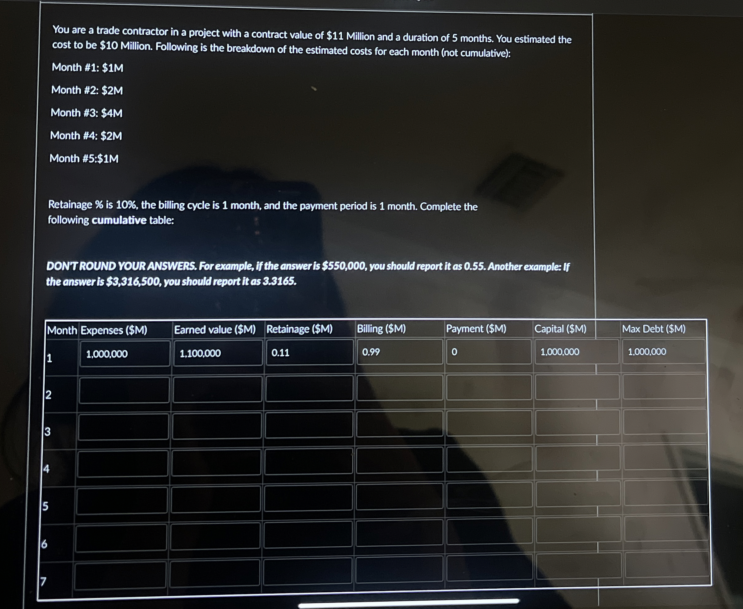 You are a trade contractor in a project with a