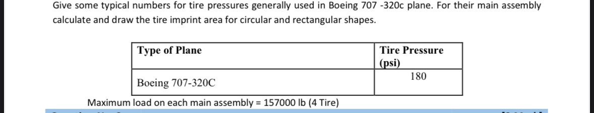 Give some typical numbers for tire pressures