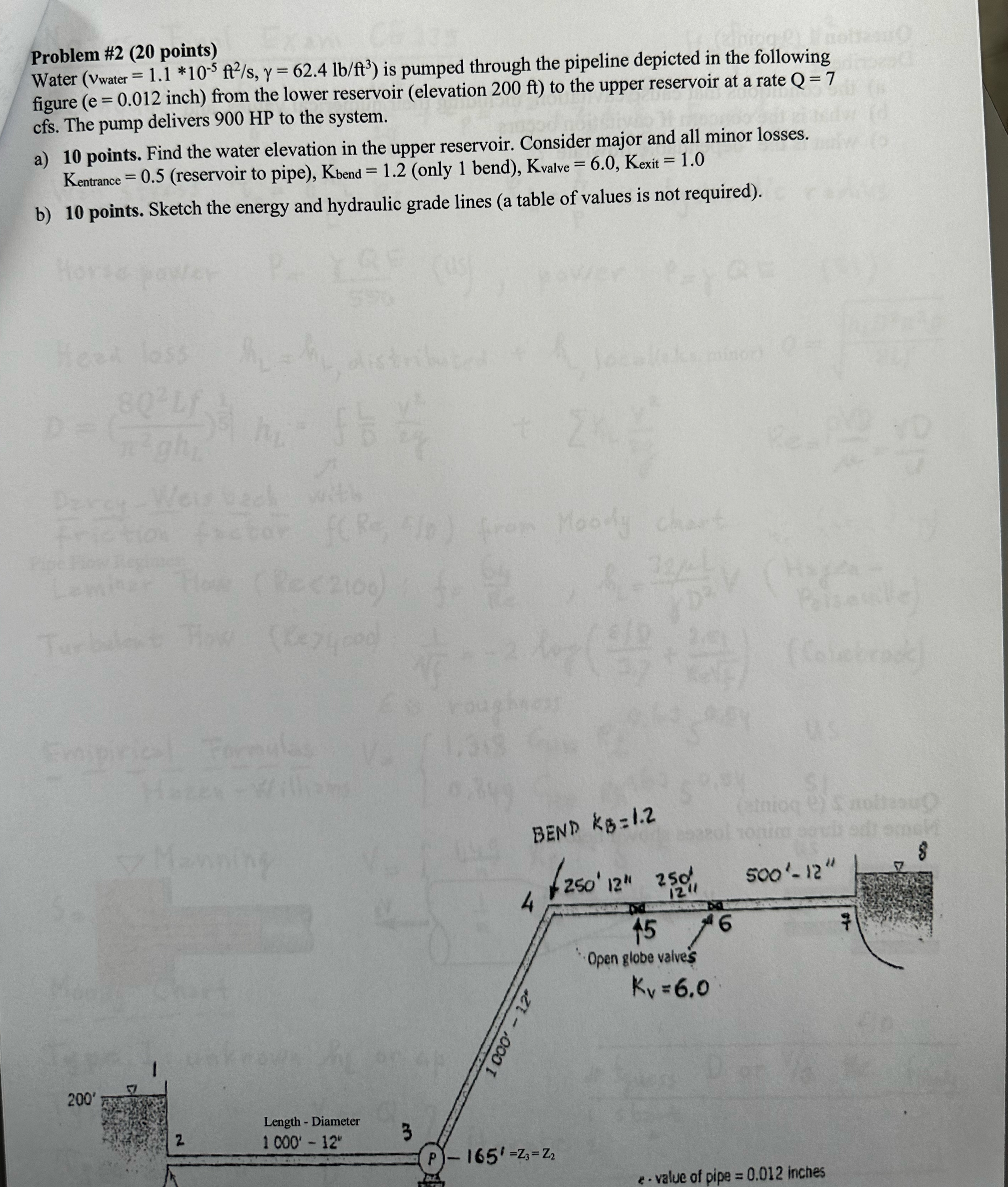 Problem # 2 ( 2 0 points ) Water ) ( ) w a t e r