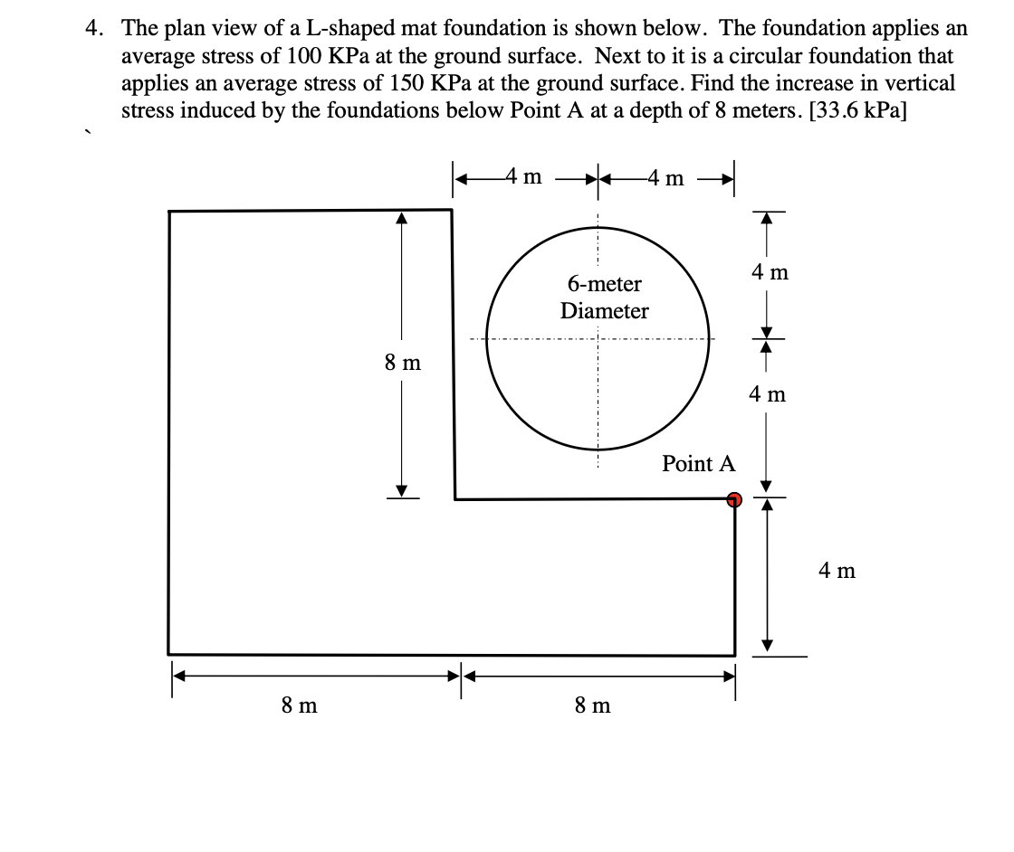4 . The plan view of a L - shaped mat foundation