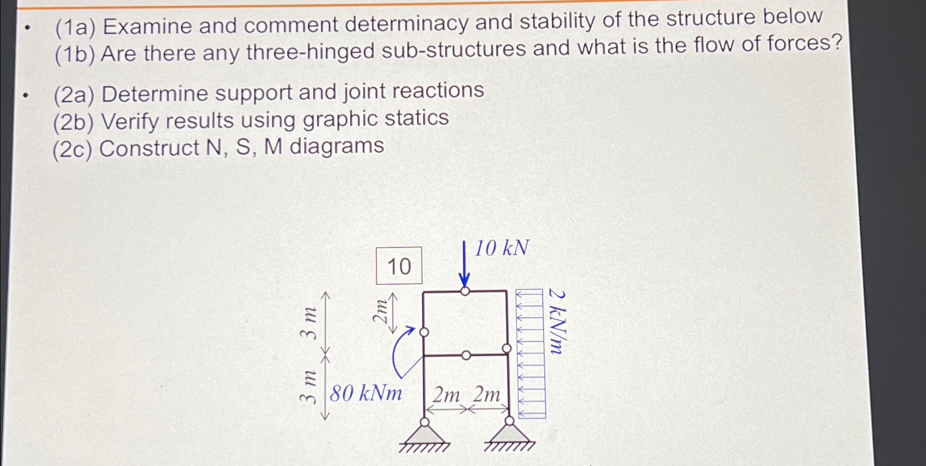 ( 1 a ) Examine and comment determinacy and