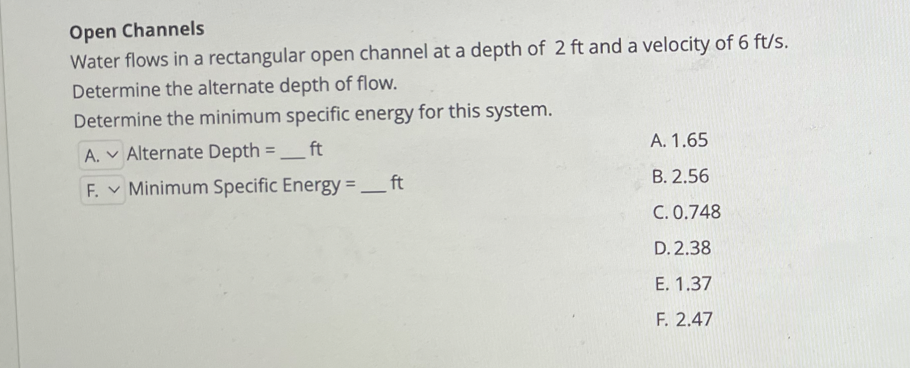 Open Channels Water flows in a rectangular open