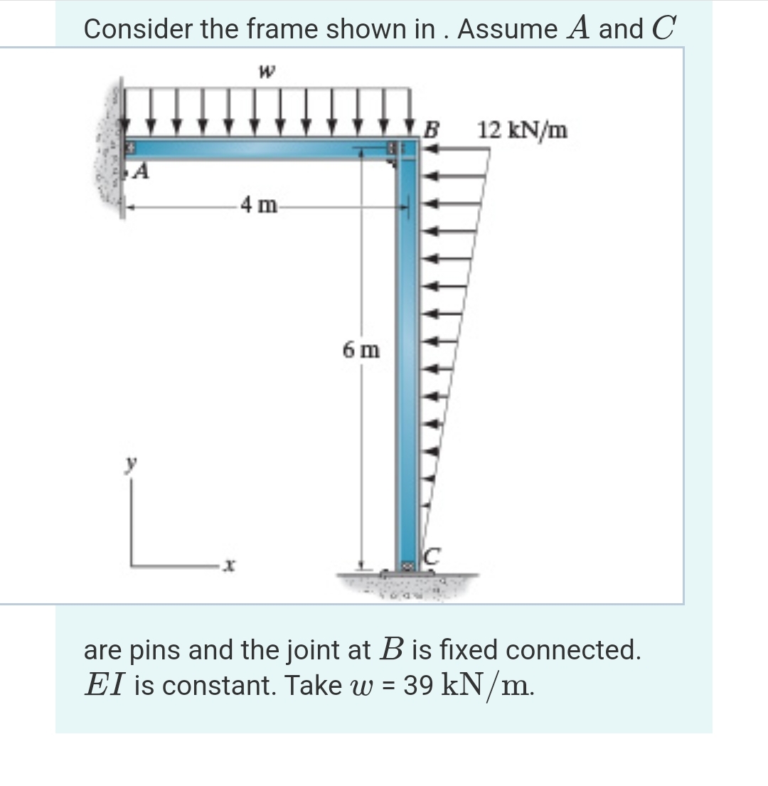 are pins and the joint at B is fixed connected. E