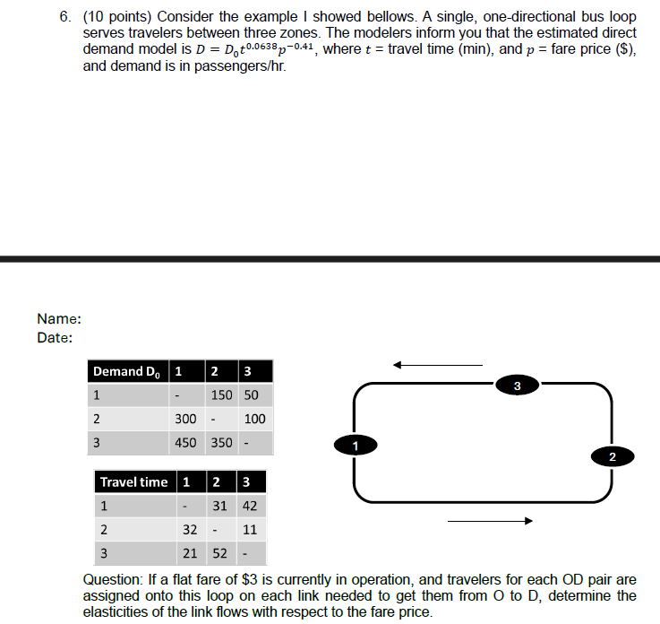 ( 1 0 points ) Consider the example I showed