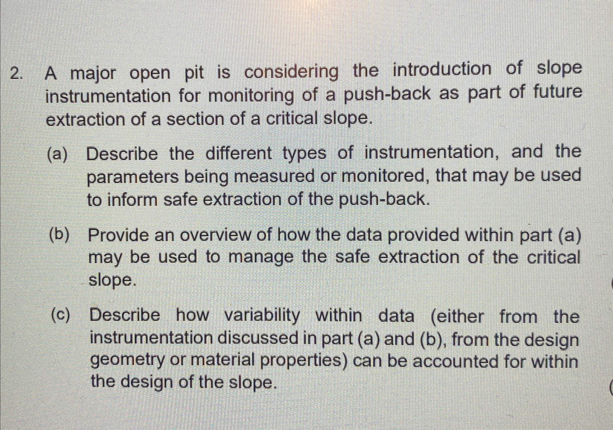 A major open pit is considering the introduction