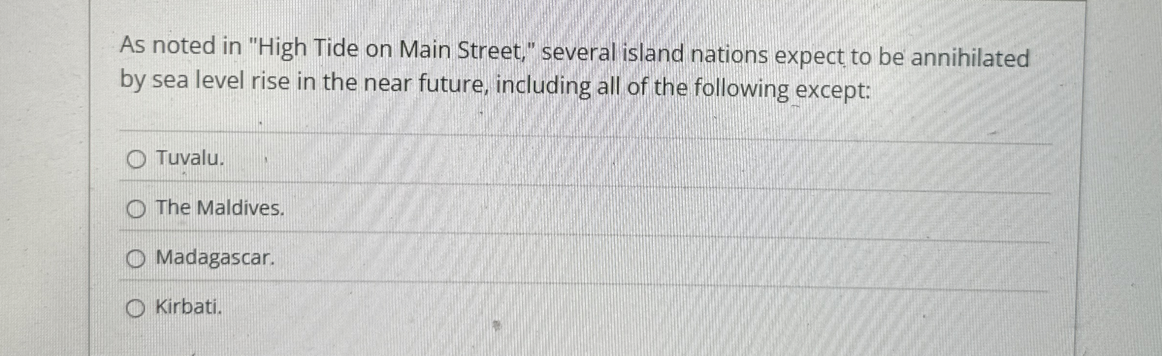 As noted in "High Tide on Main Street," several