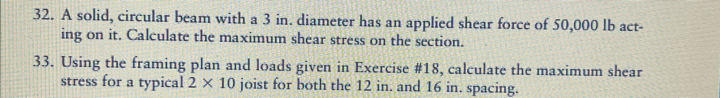 Using the framing plan and loads given in