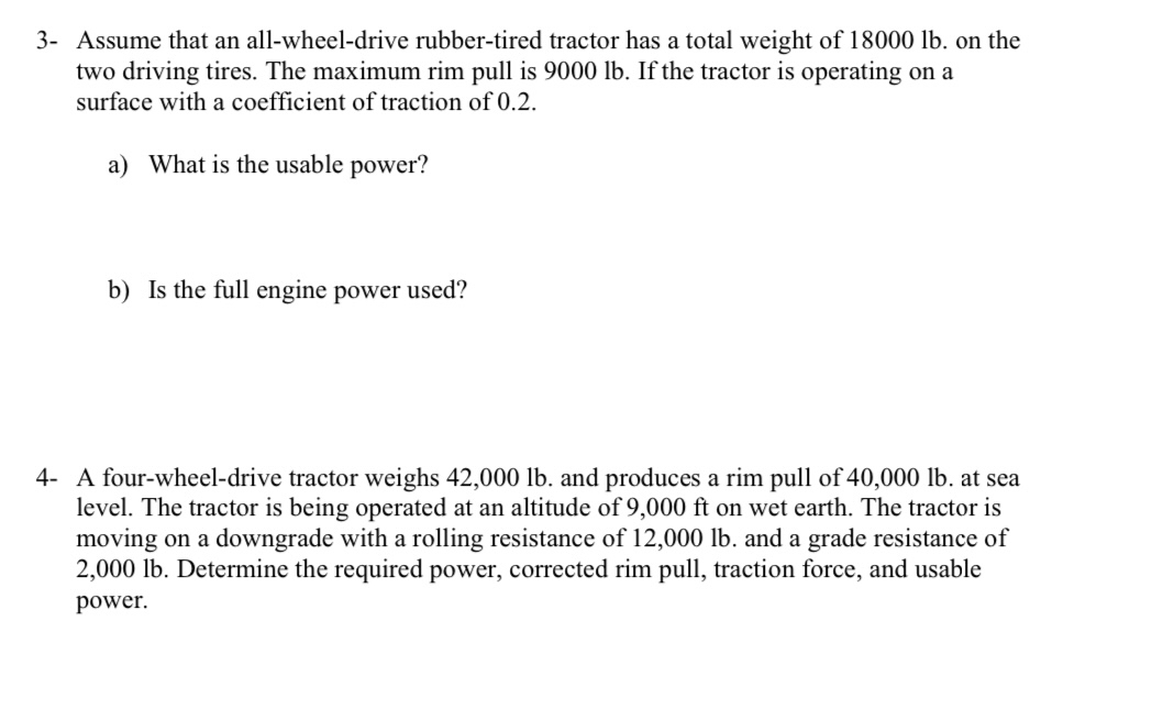 3 - Assume that an all - wheel - drive rubber -