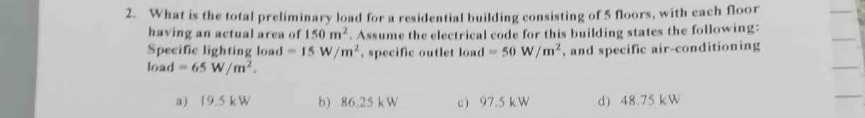 What is the total preliminary load for a