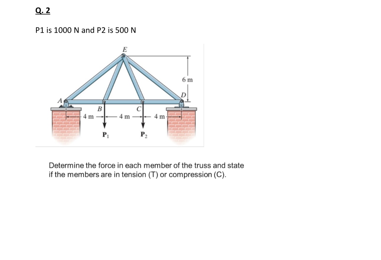 Q . 2 P 1 is 1 0 0 0 N and P 2 is 5 0 0 N