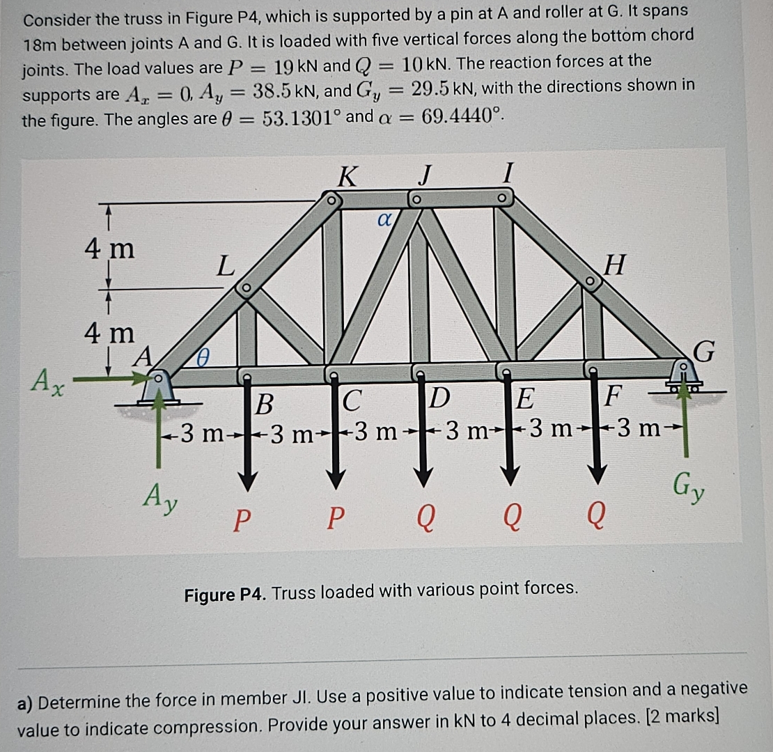 Consider the truss in Figure P 4 , which is