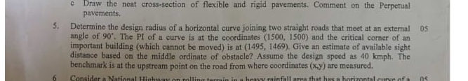5 . Determine the design radius of a horizontal
