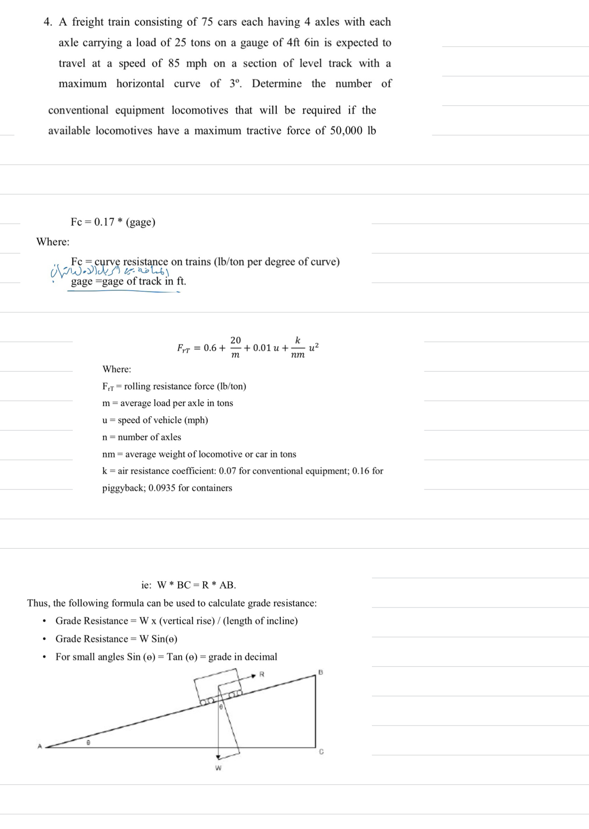 A freight train consisting of 7 5 cars each