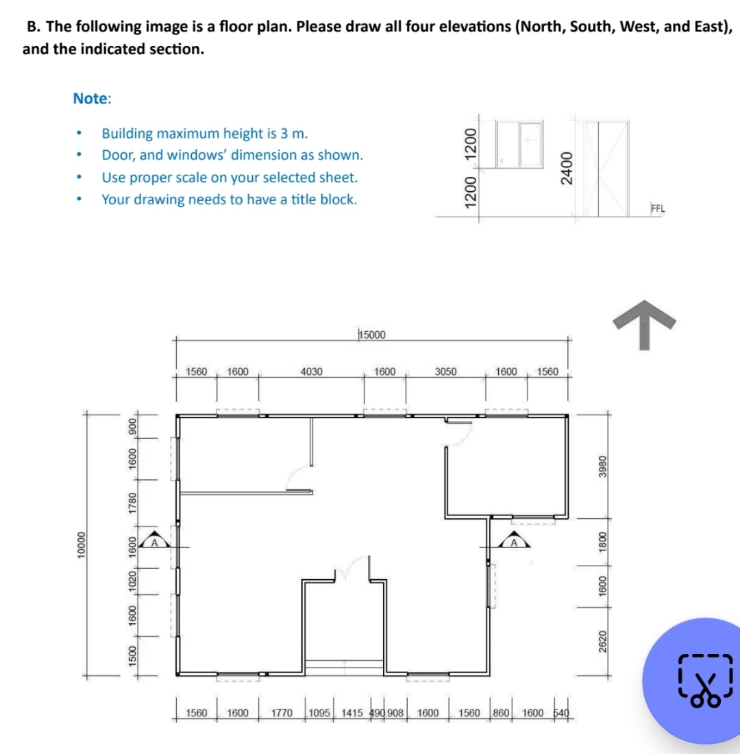 B . The following image is a floor plan. Please
