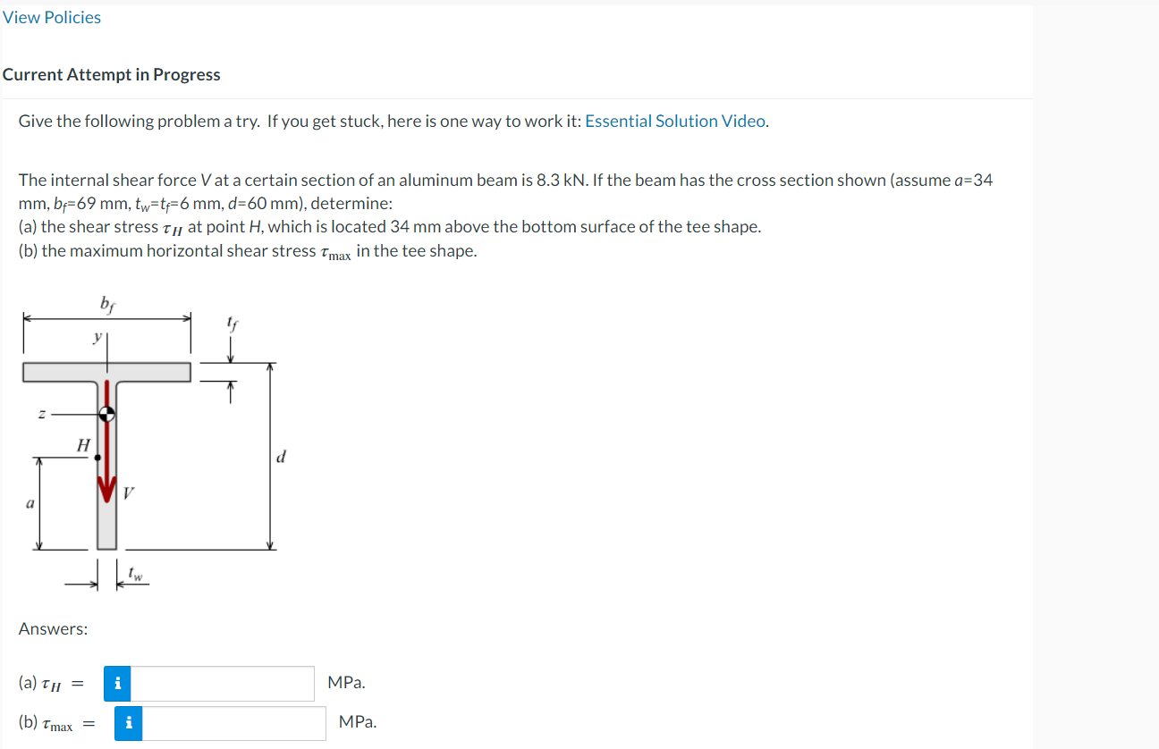 Current Attempt in Progress Give the following
