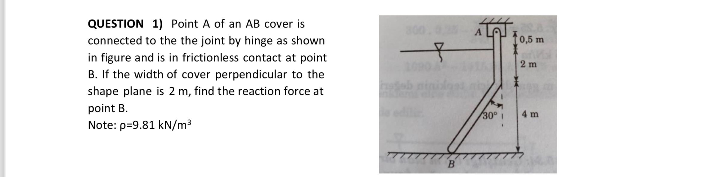 QUESTION 1 ) Point A of an A B cover is connected