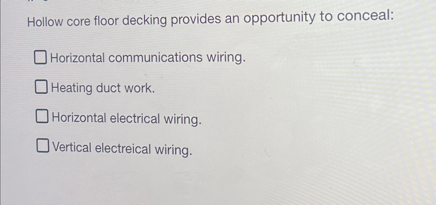 Hollow core floor decking provides an opportunity