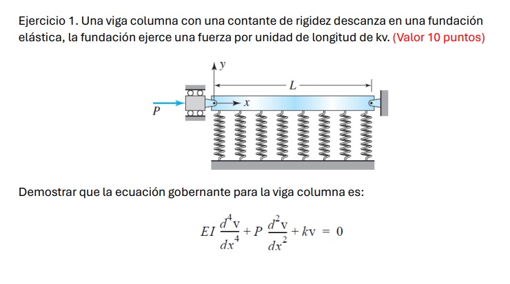 Ejercicio 1 . Una viga columna con una contante