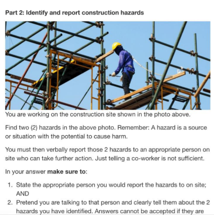 Find two hazrads in the picture and explane what