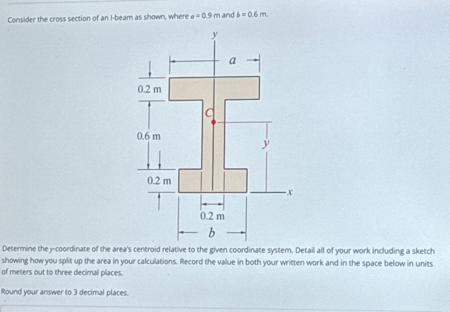 Consider the cross section of an I - beam as