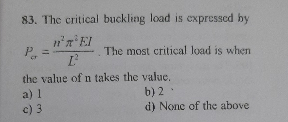 The critical buckling load is expressed by P o r