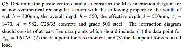 Q 6 . Determine the plastic centroid and also