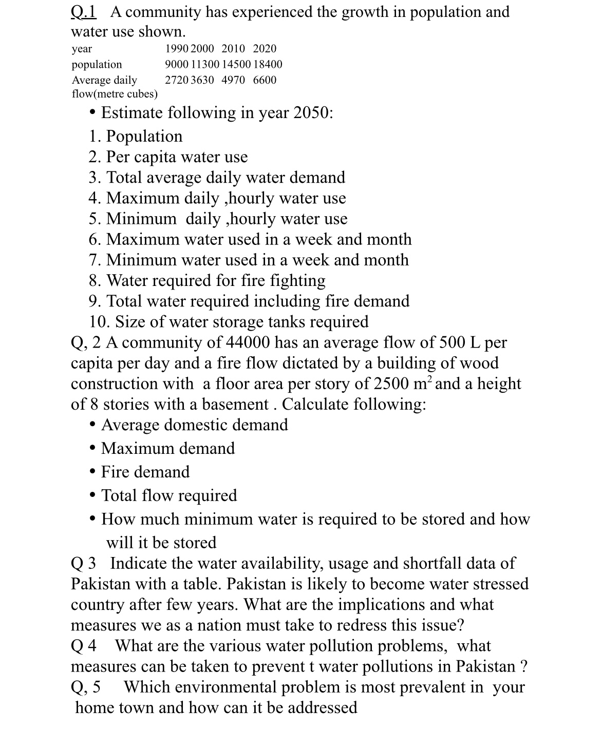 Q . 1 A community has experienced the growth in