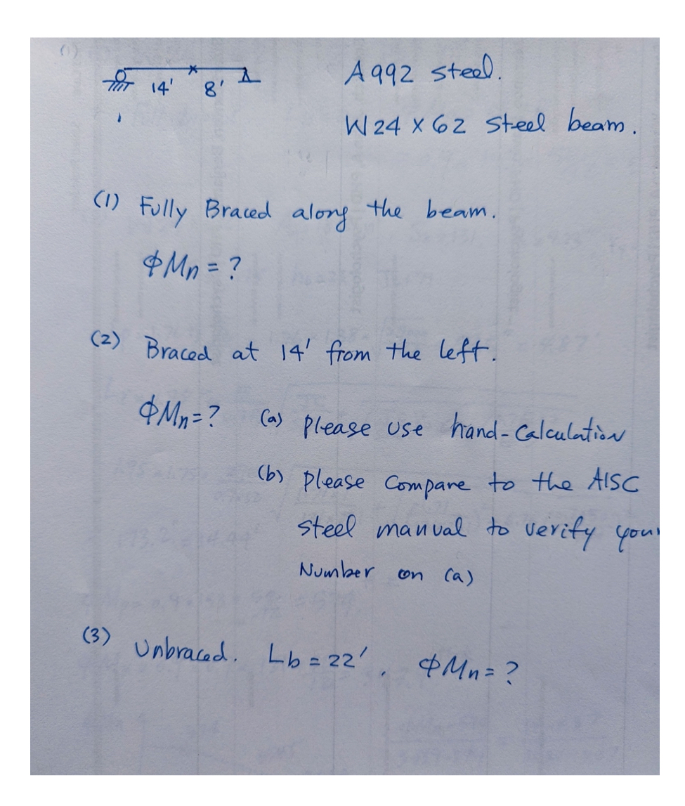 A 9 9 2 steel. W 2 4 6 2 steel beam. ( 1 ) Fully
