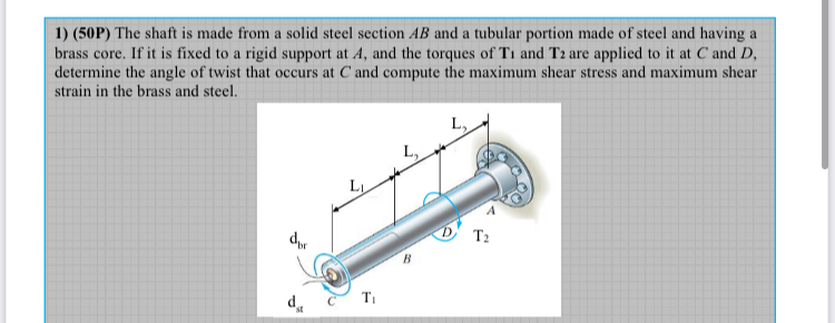 ( 5 0 P ) The shaft is made from a solid steel