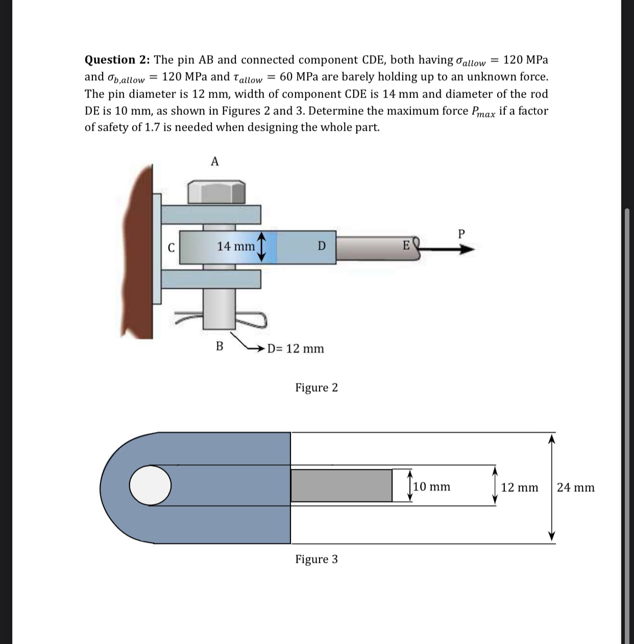 Question 2 : The pin A B and connected component