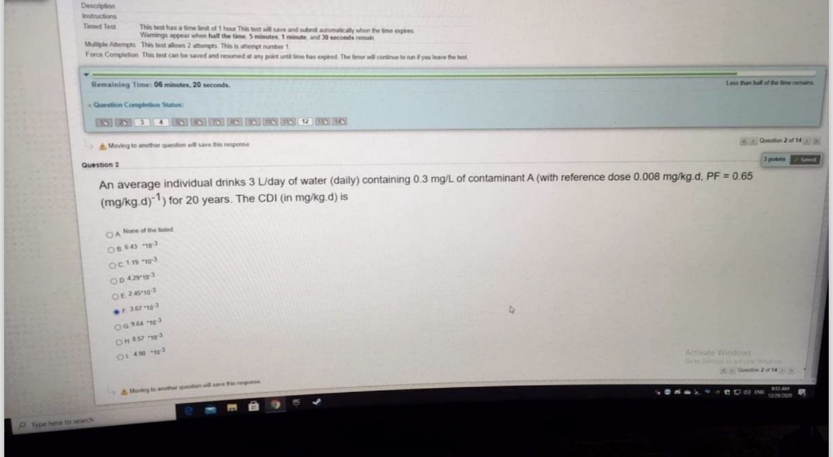 Description Instrucions Timed Tes: This test has