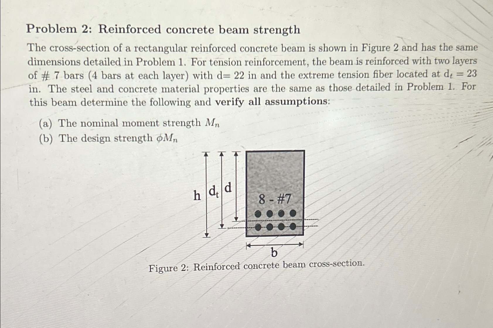 Problem 2 : Reinforced concrete beam strength The