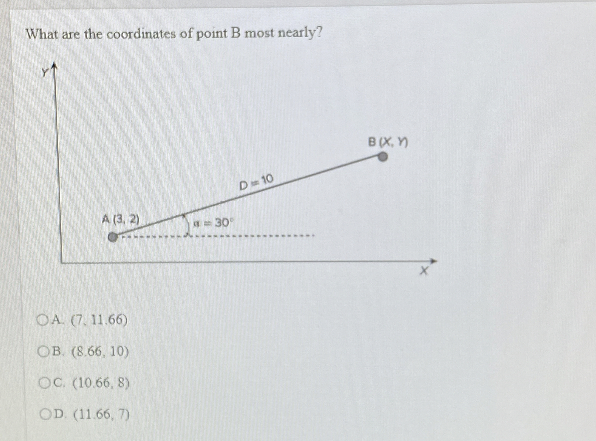 What are the coordinates of point B most nearly?