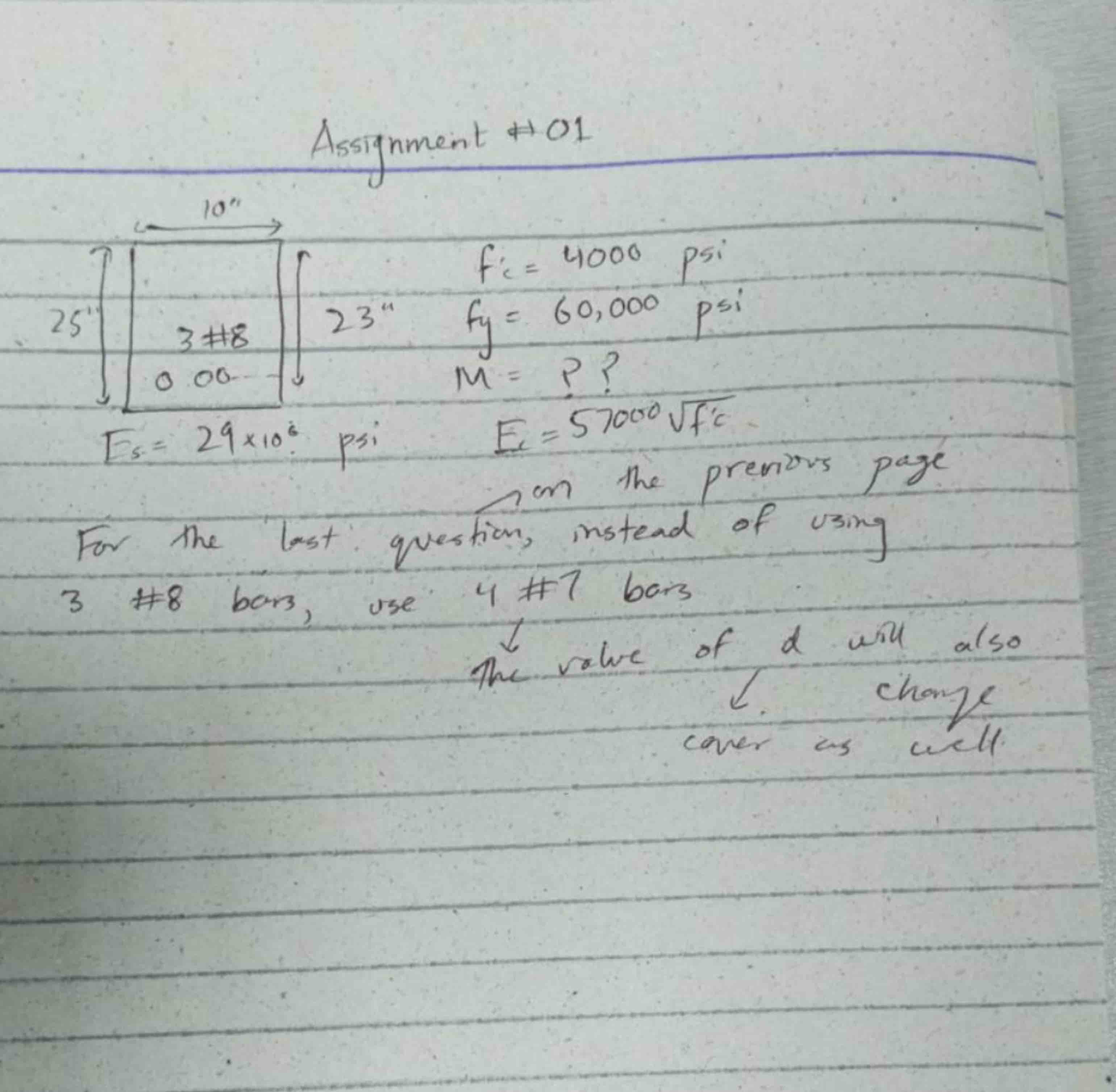 Assignment # 0 1 E s = 2 9 1 0 6 , M = ? E i = 5