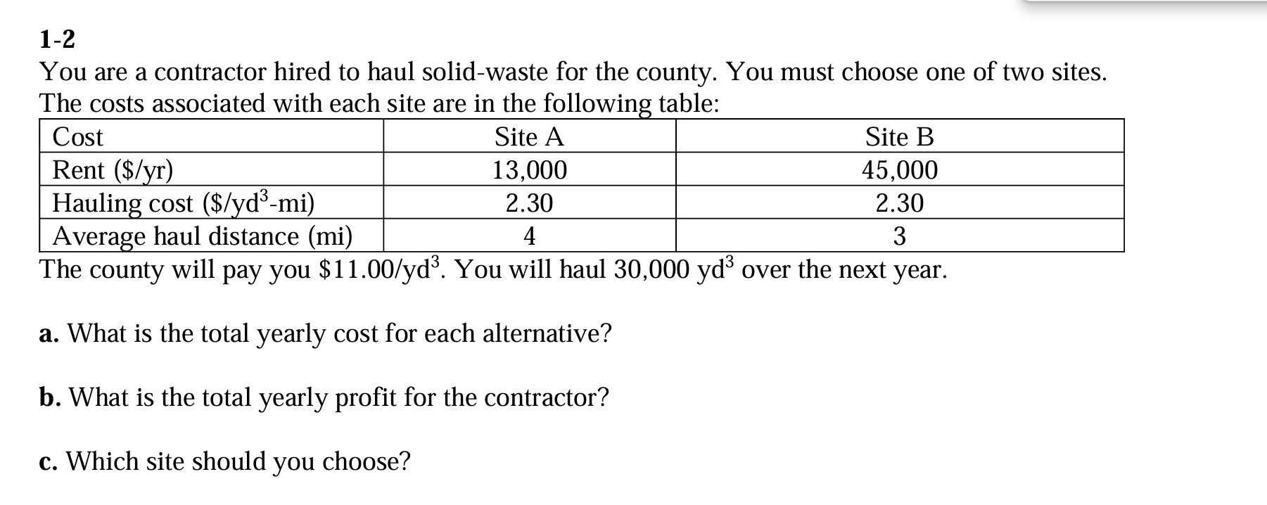 You are a contractor hired to haul solid - waste