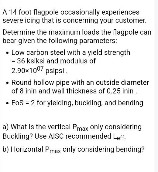 A 1 4 foot flagpole occasionally experiences